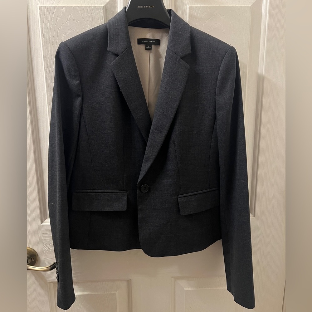 Beautiful Ann Taylor charcoal grey Blazer. Size 8. Never worn, New without tags